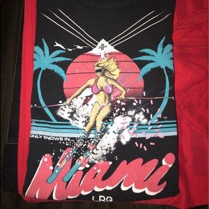 IT ONLY SNOWS IN MIAMI LRG MENS T-SHIRT SIZE: MED